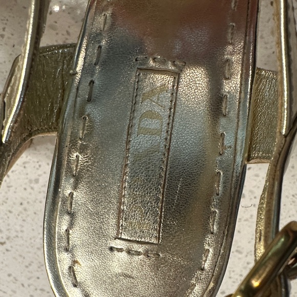 Prada Metallic Gold Platform Sandals size 41